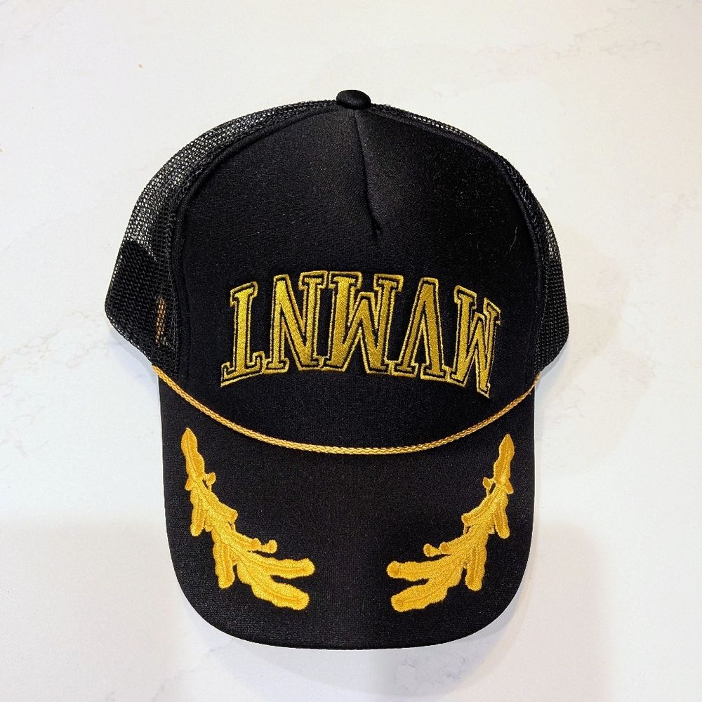 Embroidered Black and Gold Cap